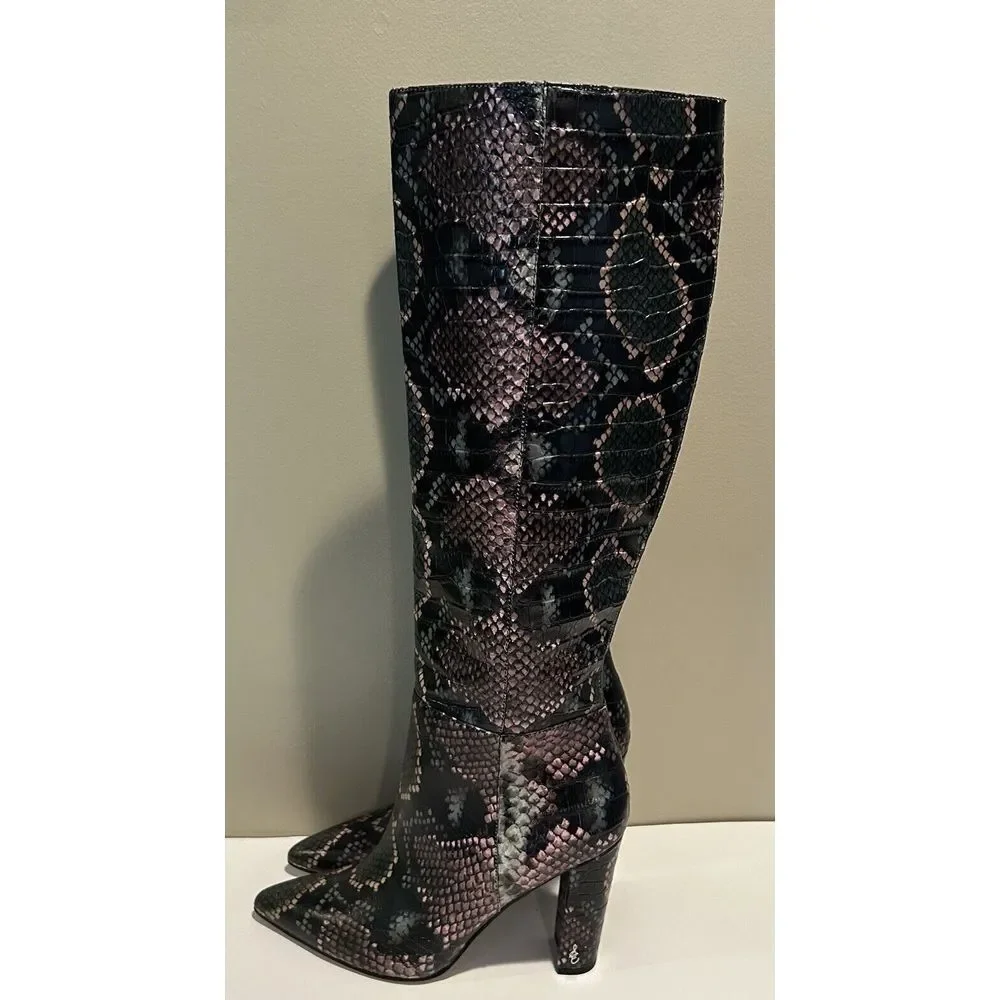 Sam Edelman over the knee rainbow snakeskin‎ boots 7.5